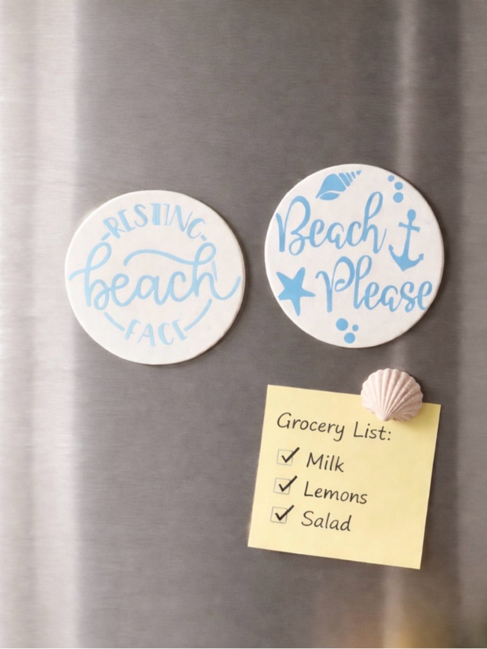 Coastal Vibes HTV Magnet Set – “Resting Beach Face” & “Beach Please” 🌊